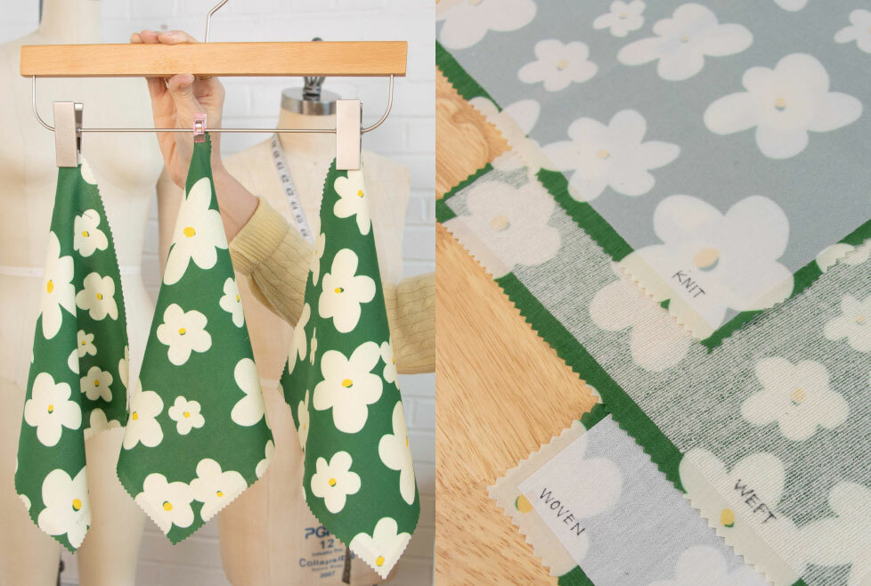 image-04: Close-up of different interfacing types being applied to fabric