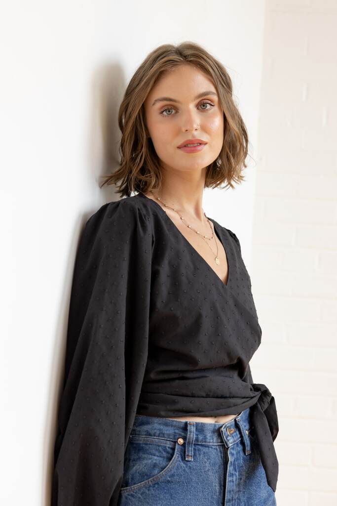 black Idra top on model