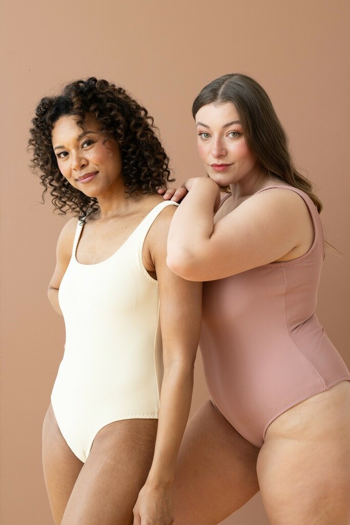 woman modeling Reese swimsuit